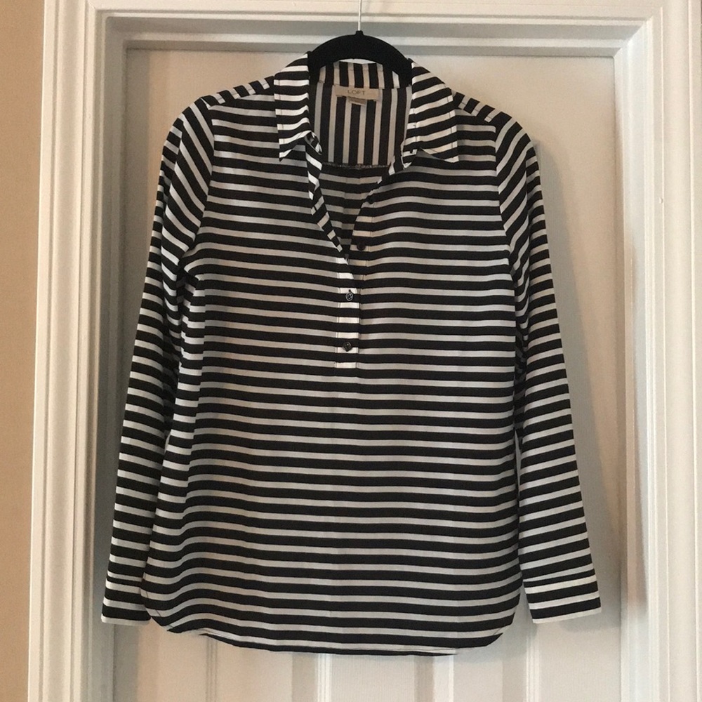 Black & White Long Sleeved Blouse